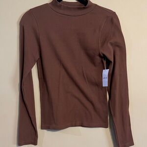 Chic Long Sleeve Brown Top